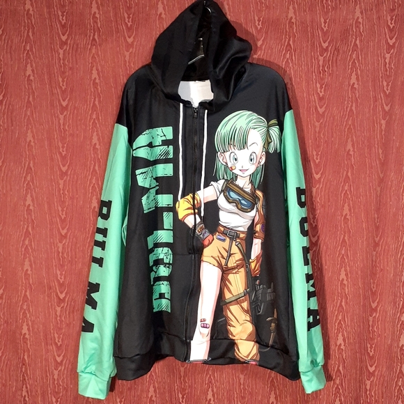 DRAGONBALL Z Lovely BALMA Pullover Hoodie Full Zip W/Pockets Sz 3XL ANIME NWOT